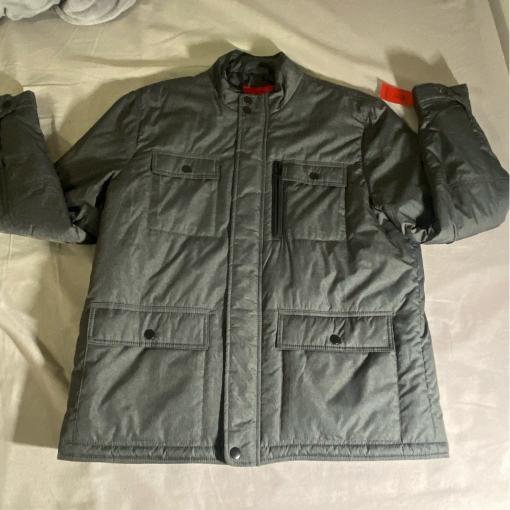 Men's Alfani Jacket. Charcoal Grey “Heather” XL slim fit. Light Puff.